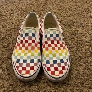 Rainbow slip on vans